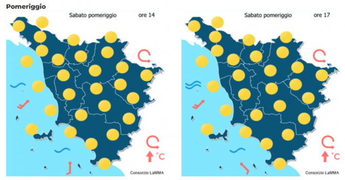 Le previsioni del consorzio Lamma per il 16 Novembre 2024 mappa